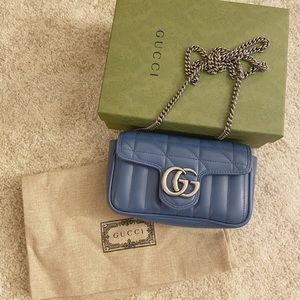 Gucci GG Marmont super mini bag blue